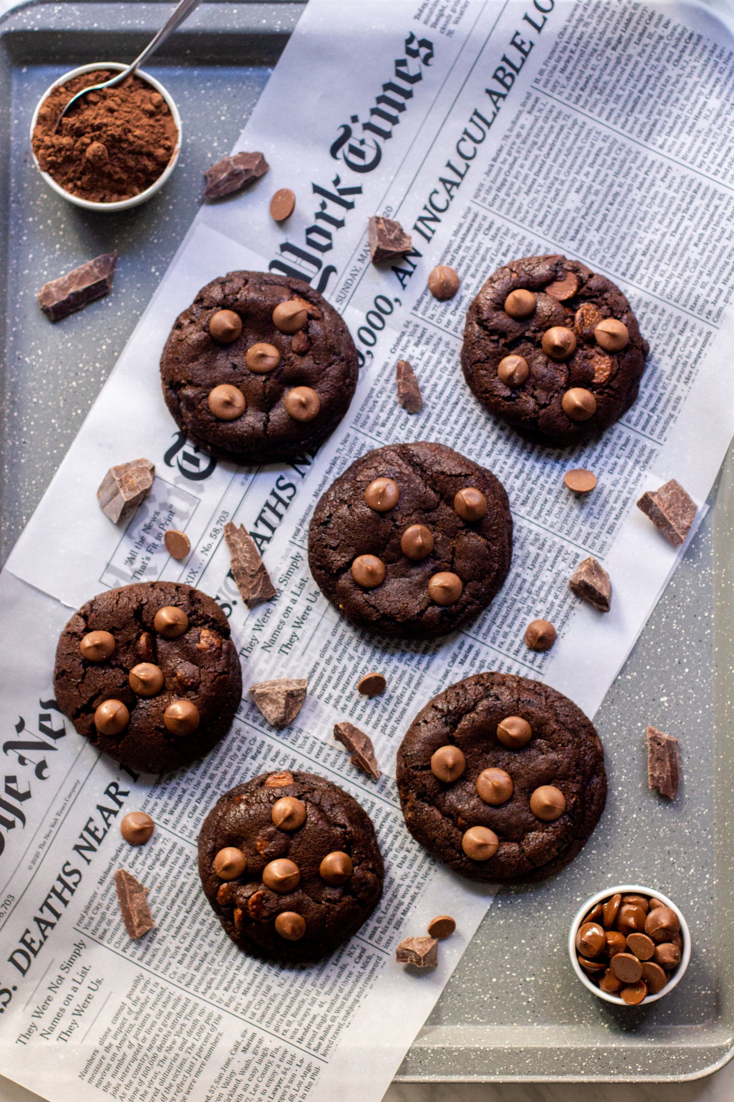 Triple Chocolate Chip Cookies